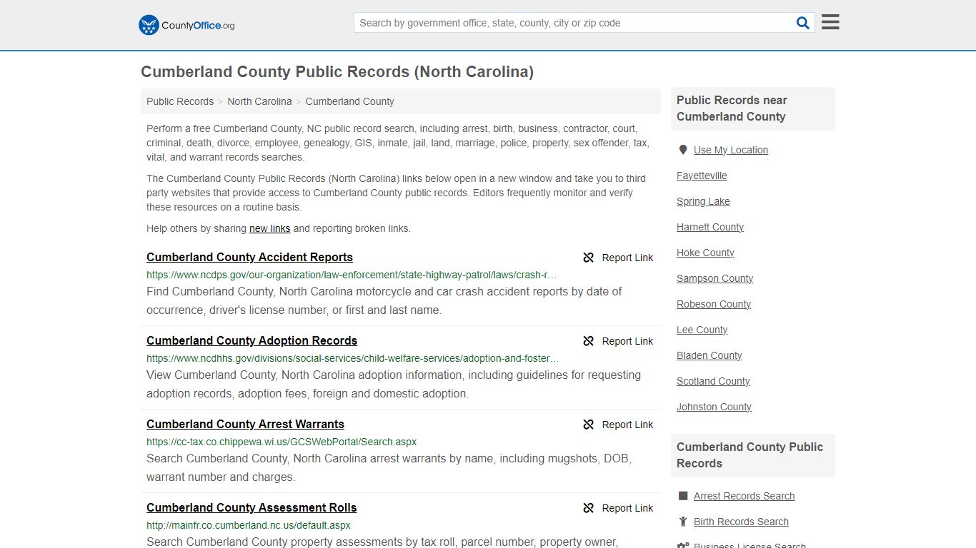 Public Records - Cumberland County, NC (Business, Criminal, GIS ...