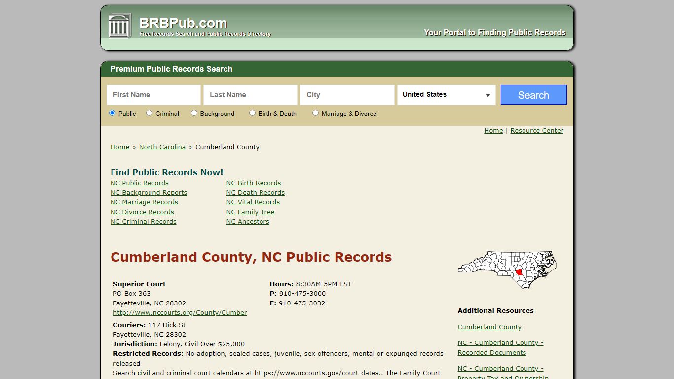 Cumberland County Public Records | Search North Carolina Government ...